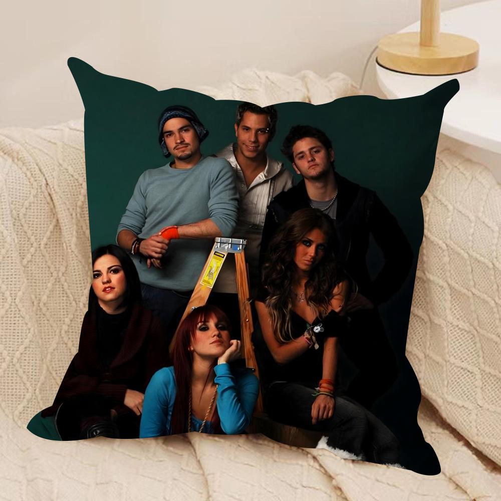Band R-RBD R-Rebelde Cushion Cover Soft Plush Double-Sided Pillow Cover Cozy Sofa Cushion Case Home Gift for Living Room
