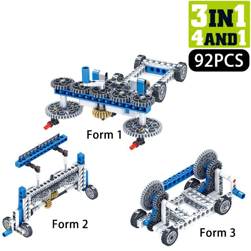 3 IN 1 Mechanical Gear Technical Building Blocks Engineering Children Science Educational STEM Bricks City Toys For Kids