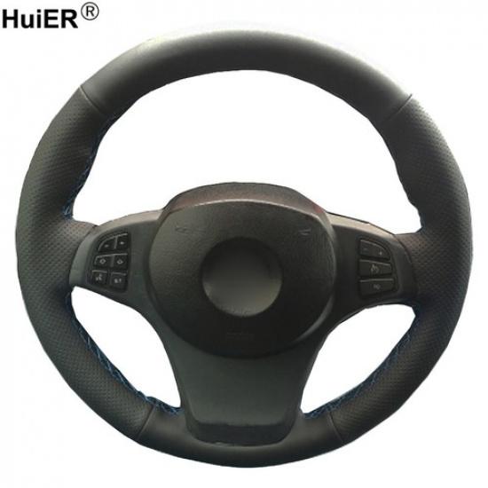 For BMW E83 X3 2003 - 2010 E53 X5 2004-2006 Hand Sewing Car Steering Wheel Cover