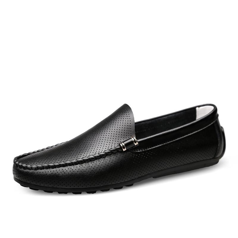 Mode Formele Heren Loafers Echt Leer Heren Rijschoenen Gloednieuw Heren Flats Mocassins Italiaans Ademend Instapper Mannelijke Bootschoenen