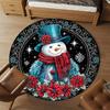 1PC Snowman Flowers Office Round Area Rug, Under Office Chairs Bedroom Living Room Home Decor, Carpet for Office -1110162