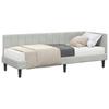 Corner Bed Frame with Mattress and Headboard 2 Pcs Light Grey Velvet