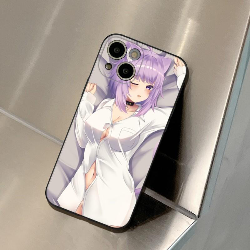 Nekomata Okayu HOLOLIVE Phone Case FOR IPhone 14 13 11 12 Pro 8 7 Plus X 13 Pro MAX XR XS MINI SE 2020 Black Covers