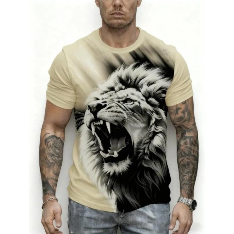 Men's 3D Printed T-Shirt Short Sleeve O-Neck Pullover Casual Top