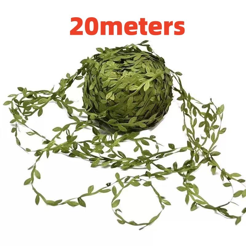 10/20/40Meter Artificial Vines,Eucalyptus Leaf Garland Fake Hanging Plants Green Leaves Ribbon DIY Wreath Gift Scrapbooking Wedd