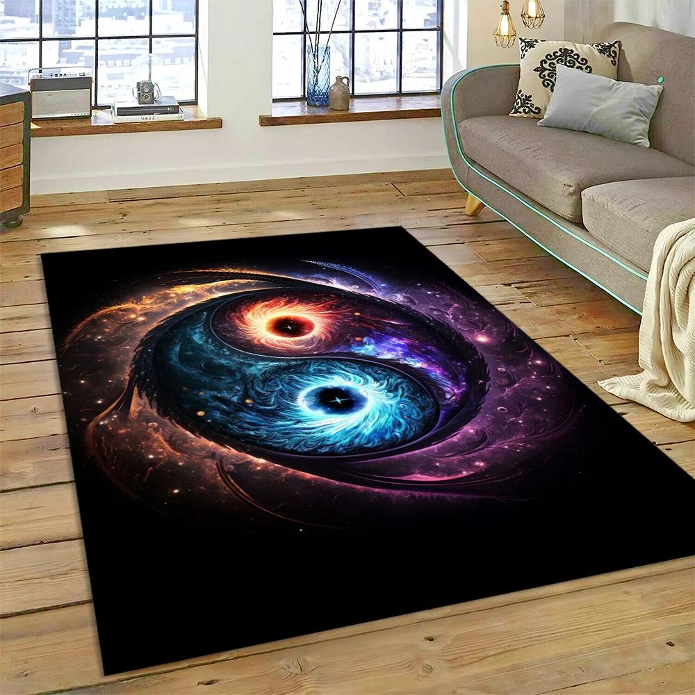 Yin and Yang 3D Naturalize Chinese Tai Chi Carpet Rug for Home Living Room Bedroom Sofa Doormat Decor,Kids Area Rug Non-slip Mat