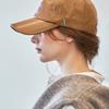 VARZAR VA Cubic Stud Vegan Leather Ball Cap Camel