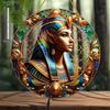 Egyptian Goddess and Pharaoh Acrylic Sun Catcher, Ancient Egyptian Mythological Theme, novelty home decor, Perfect Durable for Bedroom