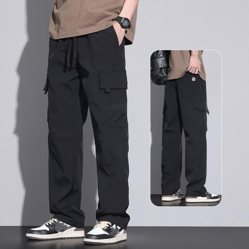 2024 Mannen Zomer Cargo Broeken Amerikaanse Retro Multi-pocket Rechte Pijp Effen Kleur Casual Broeken Grote Maten Losse Joggingbroeken M-4XL