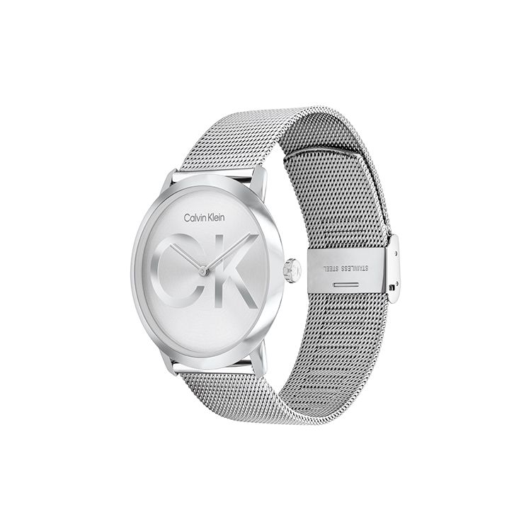 Calvin Klein Quartz Watch Steel Strap Silver Dial Simple Logo Watch Unisex Watches 25300009