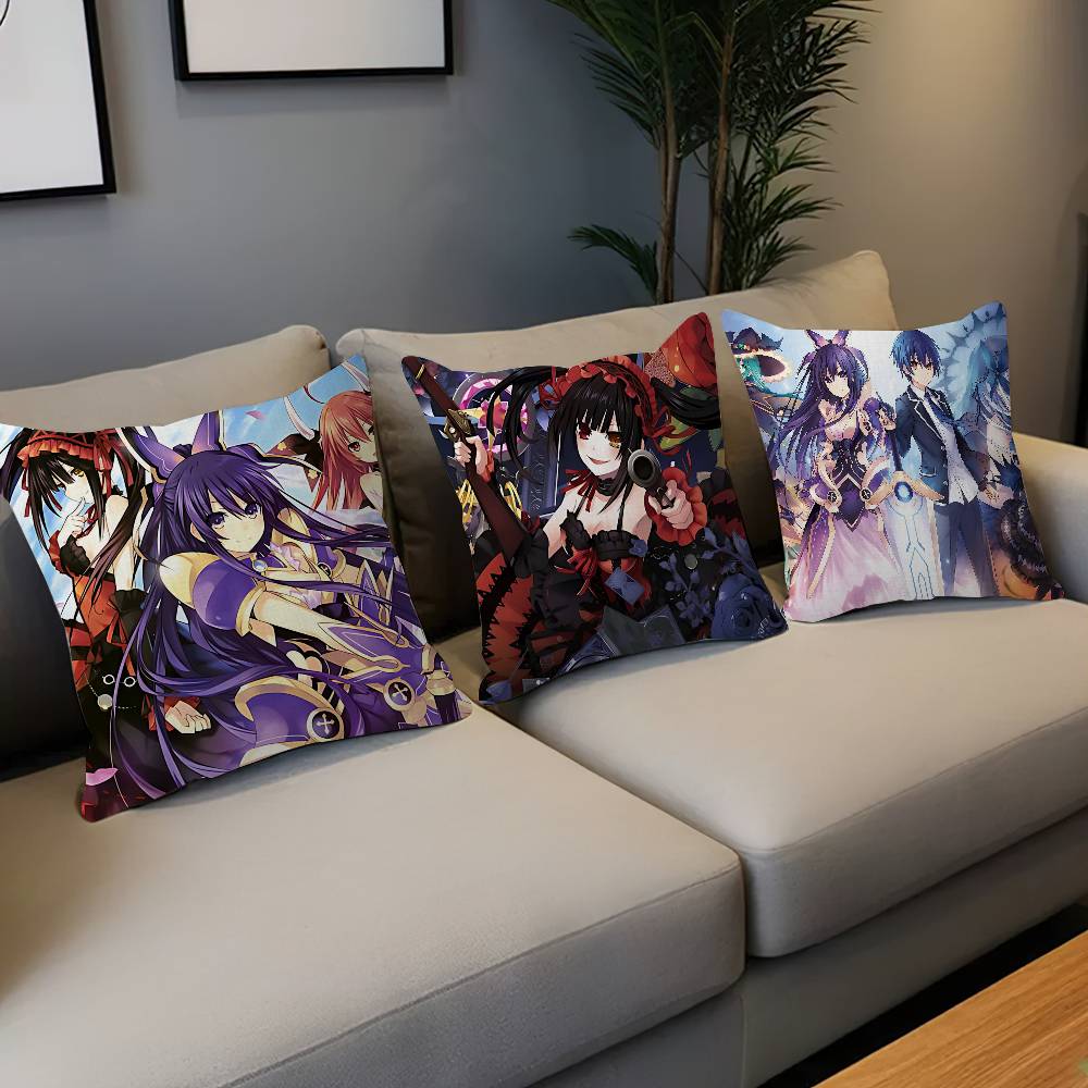 Date A Live Cartoon Cushion Cover Inches Farmhouse Decor Home Throw Pillow Covers For Couch Decorations