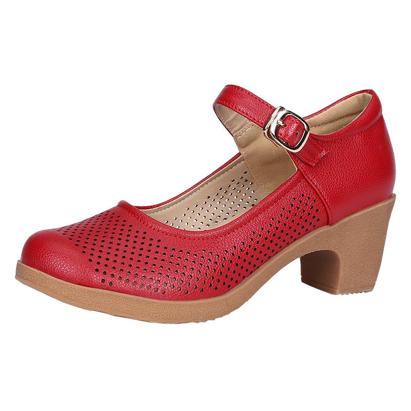 Sandale cu toc sport de vară pentru femei, pantofi de lucru, pantofi pentru femei, ușori, mărimea 42, toc înalt, talpă moale, sandale simple pentru femei