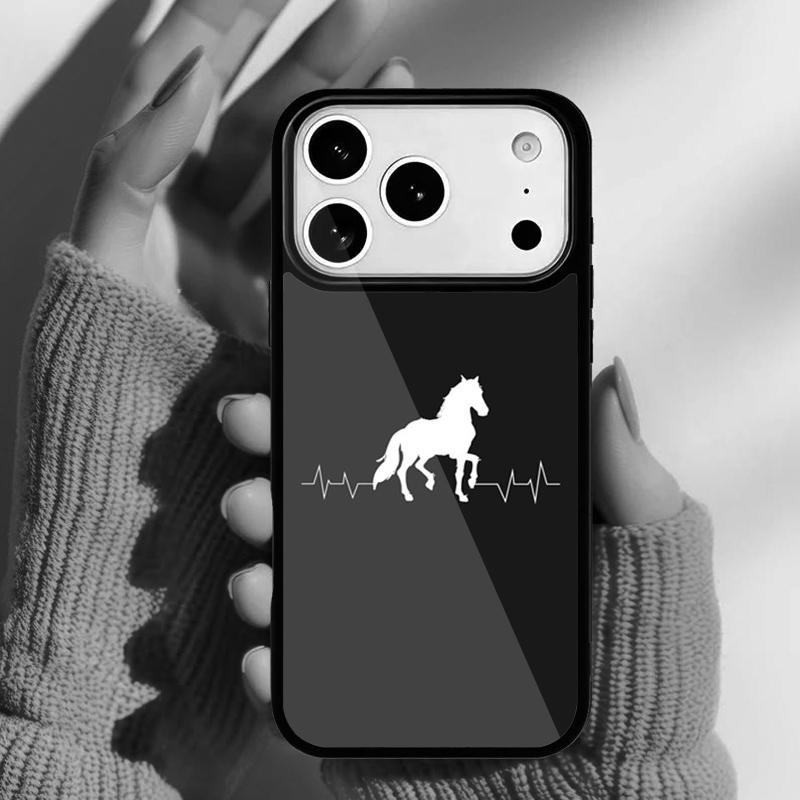 Horse Pony Horse Heartbeat Phone Case for iPhone 17 16 15 14 13 Pro Max Back Cover for 12 11 Pro Coque