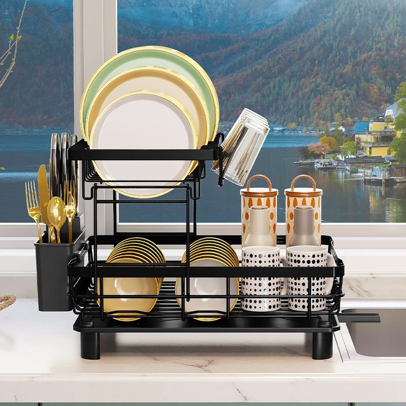 Compact Dish Rack Multifunctional Dish Drying Rack Rustproof Kitchen Dish Drying Rack