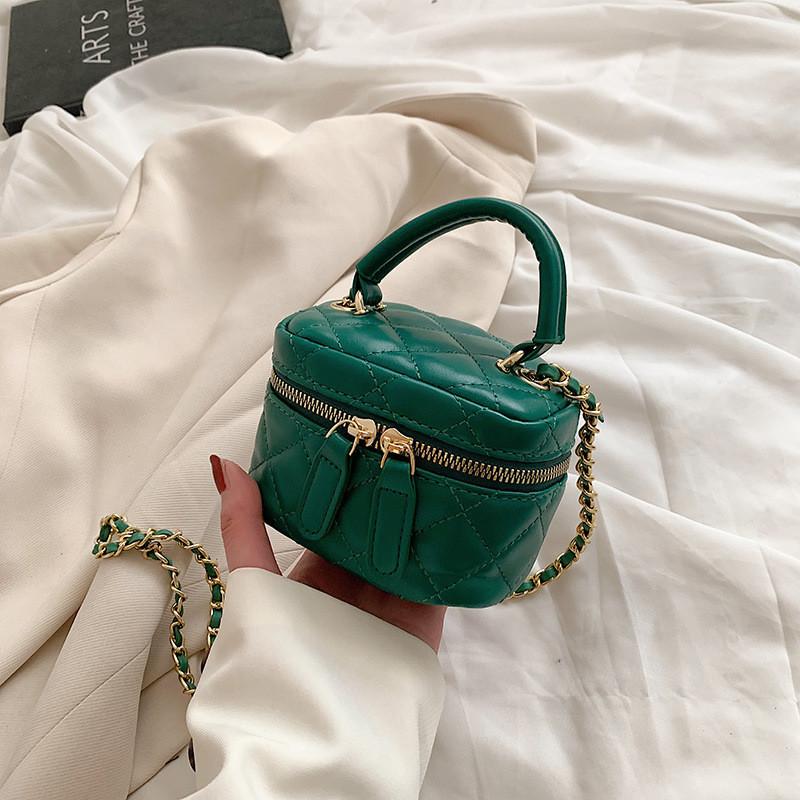 Cute Pu Leather Mini Shoulder Bag For Women Trendy Chain Crossbody