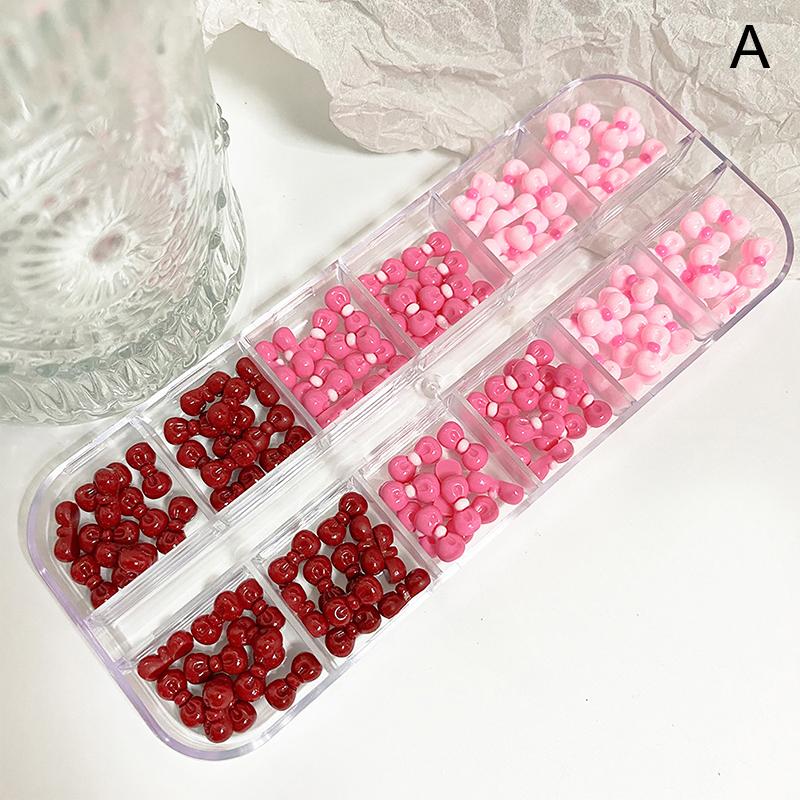 60/90/120 Stück Harz Schleife Nailart Zubehör Kawaii Mädchen Anime Cartoon Nägel Montage DIY Beauty Maniküre Dekor