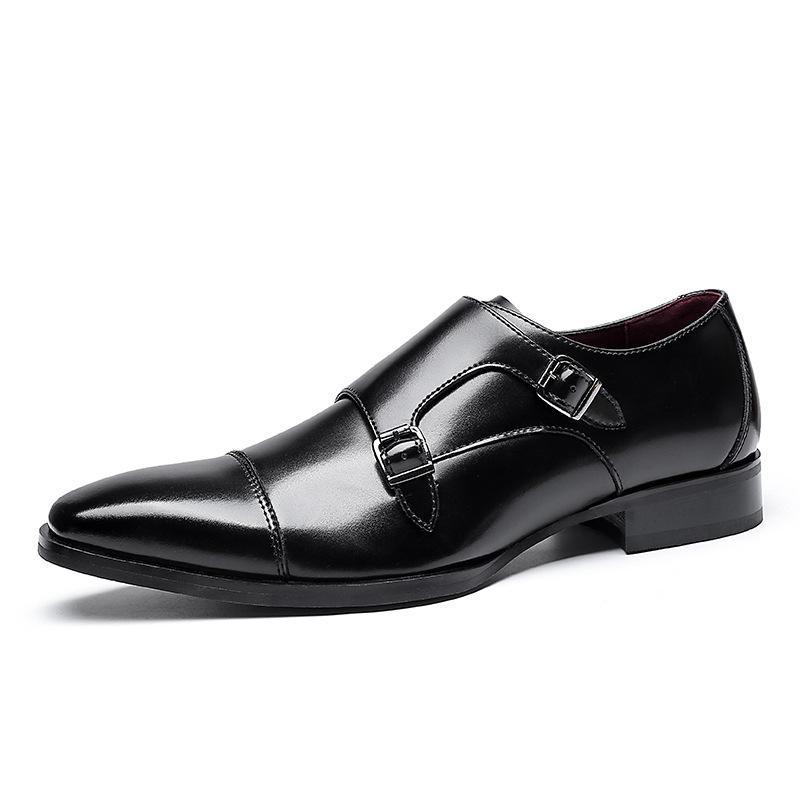 Chaussures Habillées pour Homme Cuir Véritable Double Boucle Monk Strap Chaussures pour Homme Imprimé Serpent Bout Capuchon Chaussures Italiennes Classiques