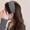 Women's Wide-brimmed Headband, Hair Hoop, Gray Hair Band, Hair Clip Fashion Non-slip Polyester Hairband Daily Wear