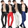 Heren Lente en Herfst Kleding Stretch Leren Broek Slim Fit Trend Strakke Casual Leren Broek voor Heren PU Motorbroek