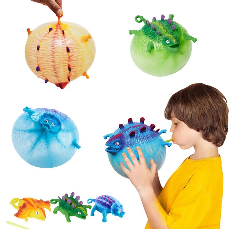 Youngsters Funny Superior-Grade Blowing Premium-Quality Animals Inflate First-Class Dinosaur Superior-Grade Vent Premium-Quality Balls