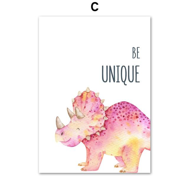 Dinosaur Stegosaurus Triceratops Wall Art Canvas Painting Nordic Posters And Prints Wall Pictures Baby Kids Room Nursery Decor