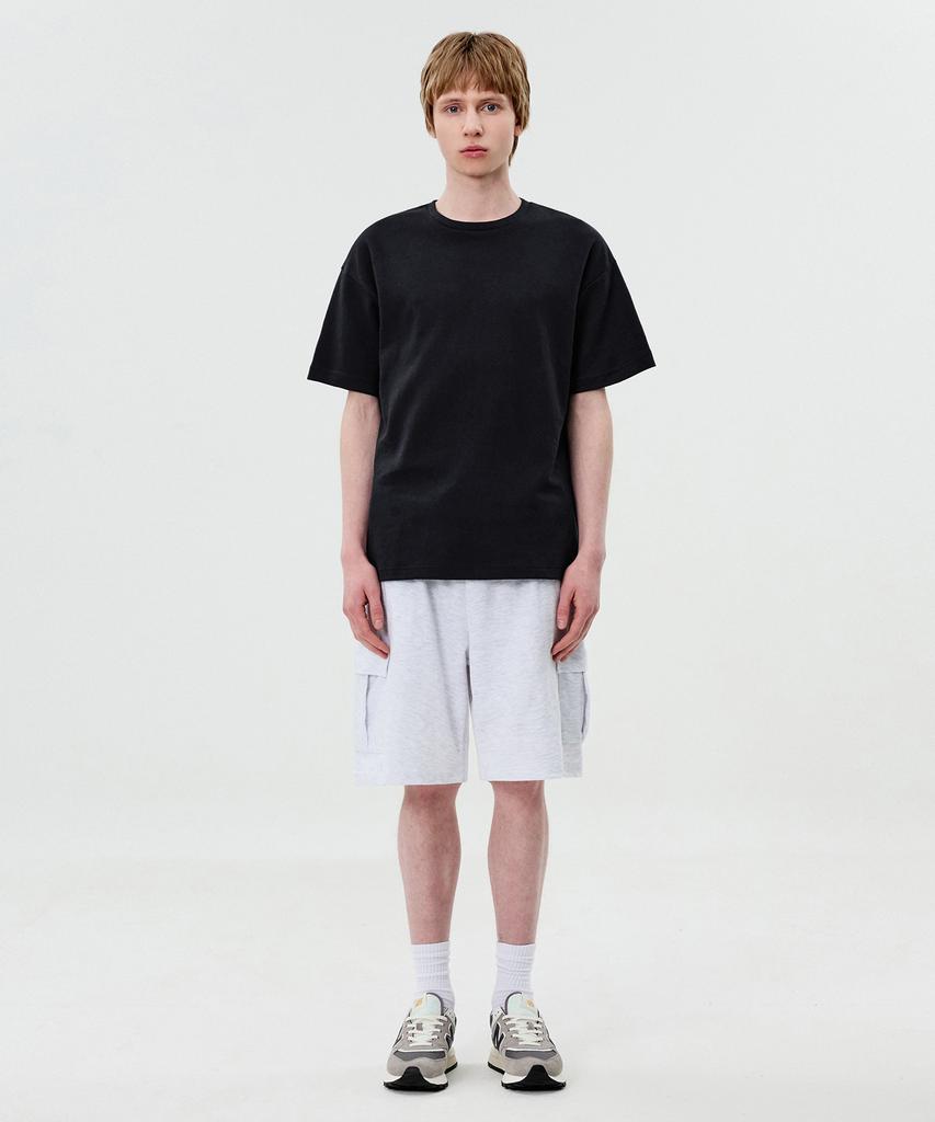 TOPBOY Double-Sided Oversized Crew Neck Short Sleeve T-Shirt Black