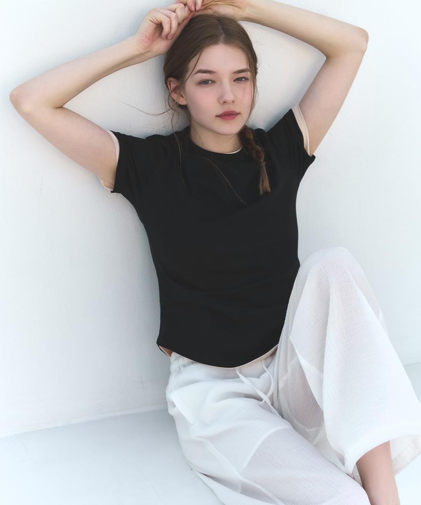 Deuloupisumeon Supima Silket Slim Short Sleeve T-Shirt [Cream]