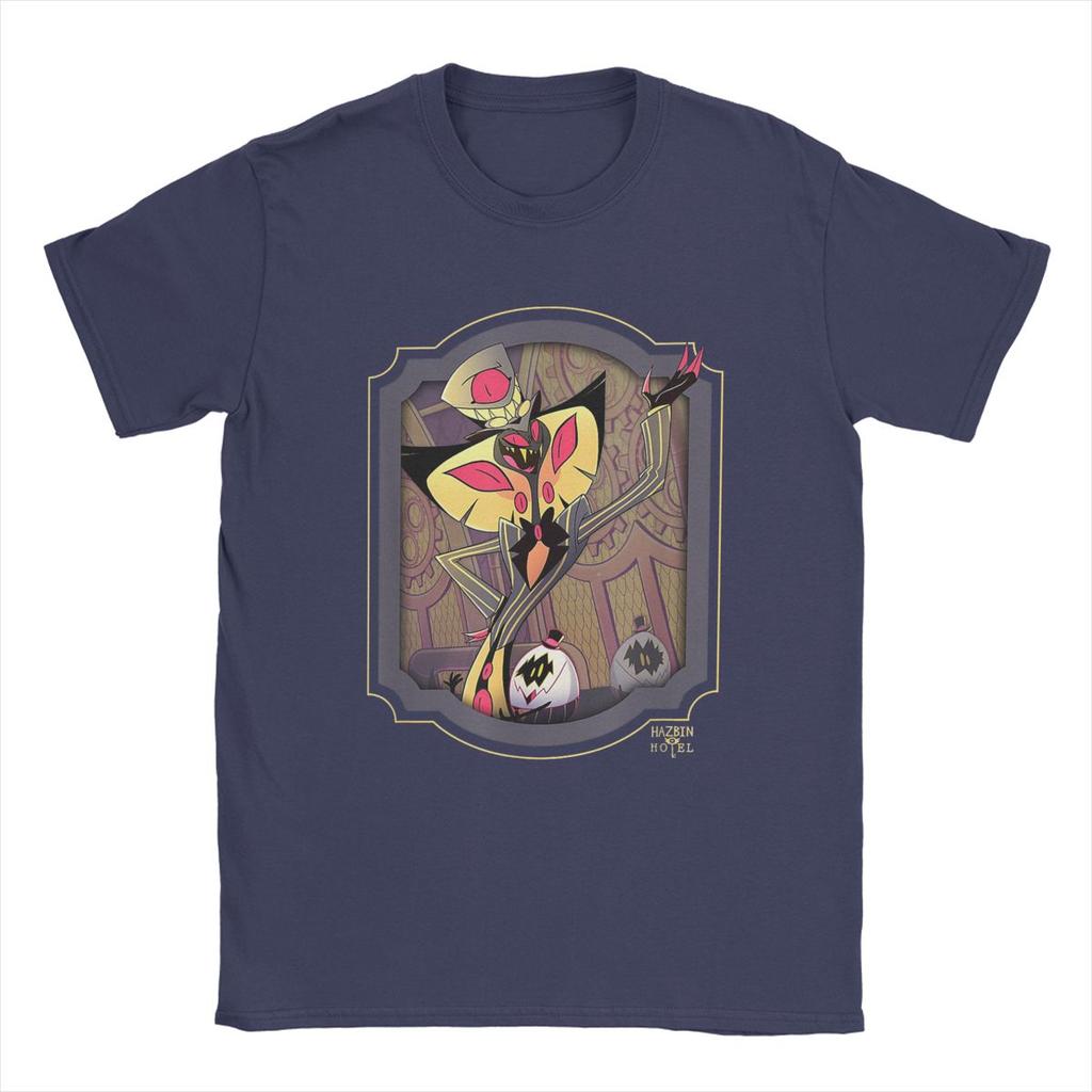 Hazbin T-Shirts Hotels Sir Pentious Men Anime Figure Cartoon Vintage Cotton Tees Crewneck Short Sleeve T Shirts Graphic Printed