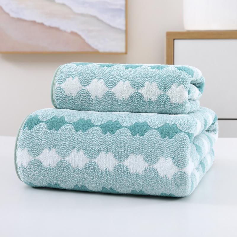Coral Fleece Edge Wrapped Thick Bath Towel for Women, Super Soft, Super Absorbent, Fast Drying