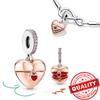 Elegant Copper Openable Engravable Love Locket Charm Fit Original Bracelet & Necklace Jewelry Diy Heart Charm