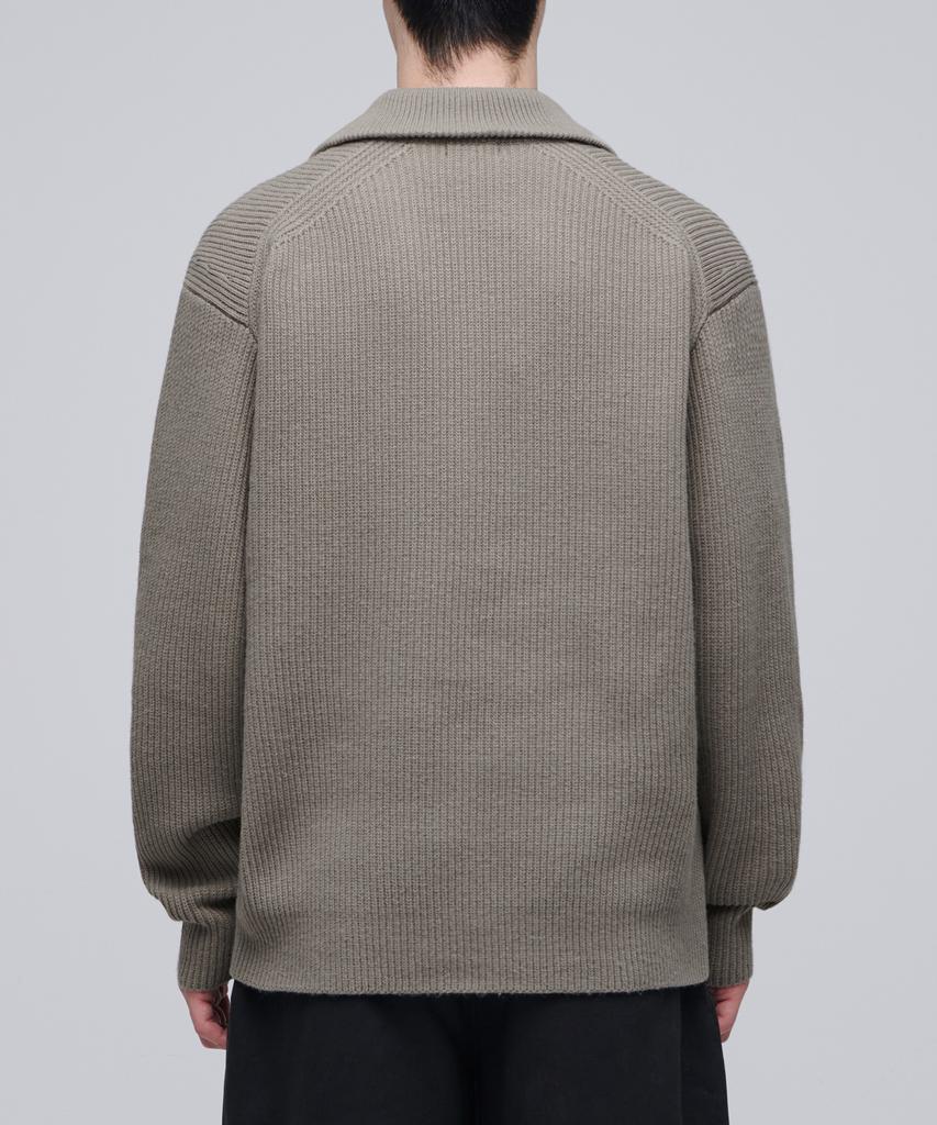 MUSINSA STANDARD Relaxed Ribbed Half Zip-Up Knit [Dusty Beige]