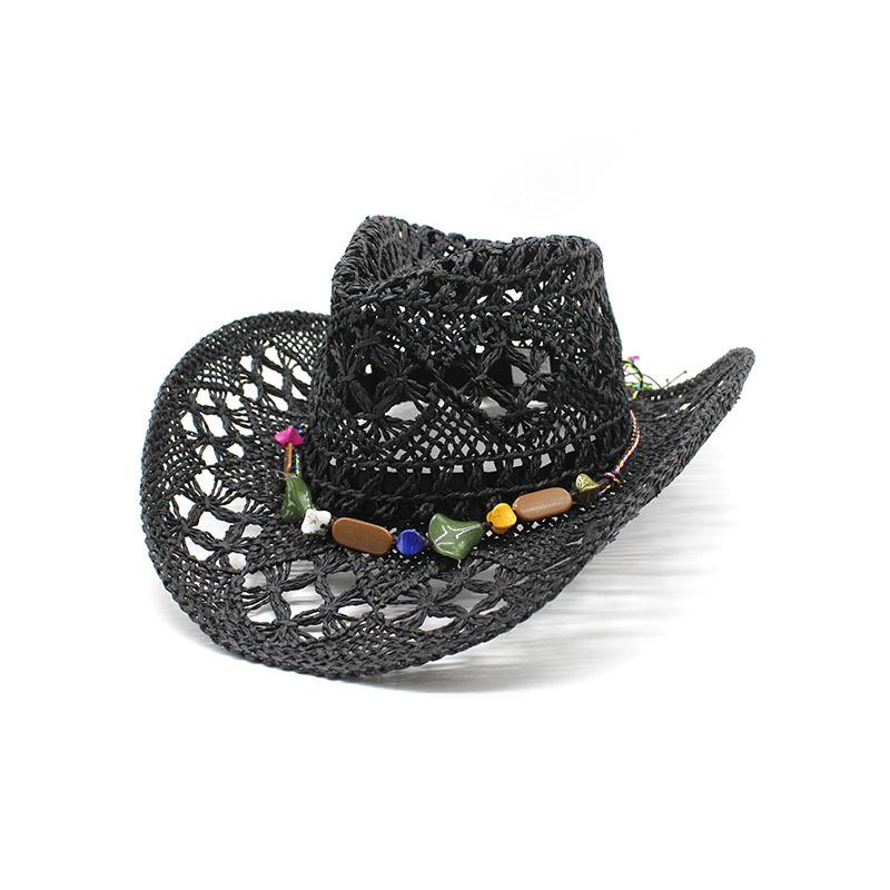Spring And Summer Retro Colored Stone Denim Straw Hat Men'S And Women'S Hats Travel Shading Casual Versatile Beach