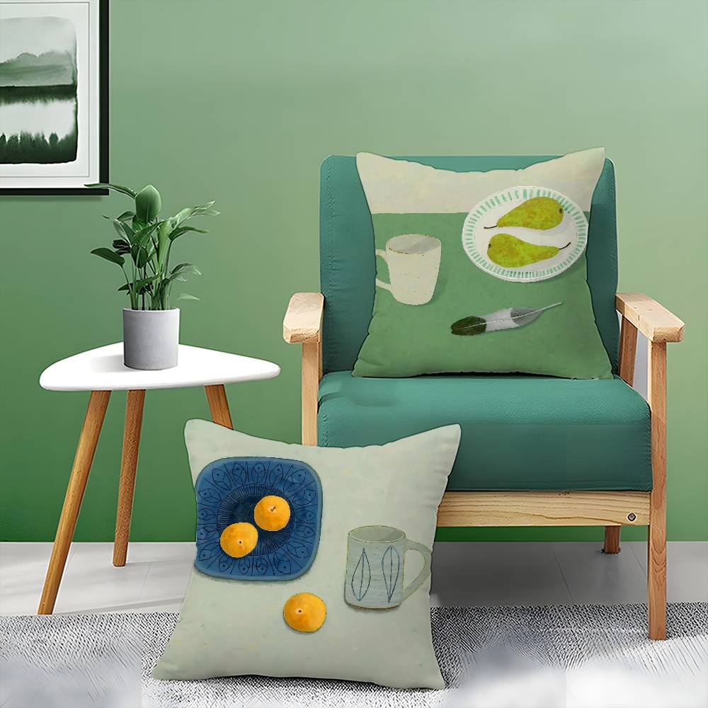 Abstract Simple Life Art Pattern Pillow Case Printed Brushed Fleece Pillow Baby Skin-Touch Eco-Friendly Dye-Sublimat