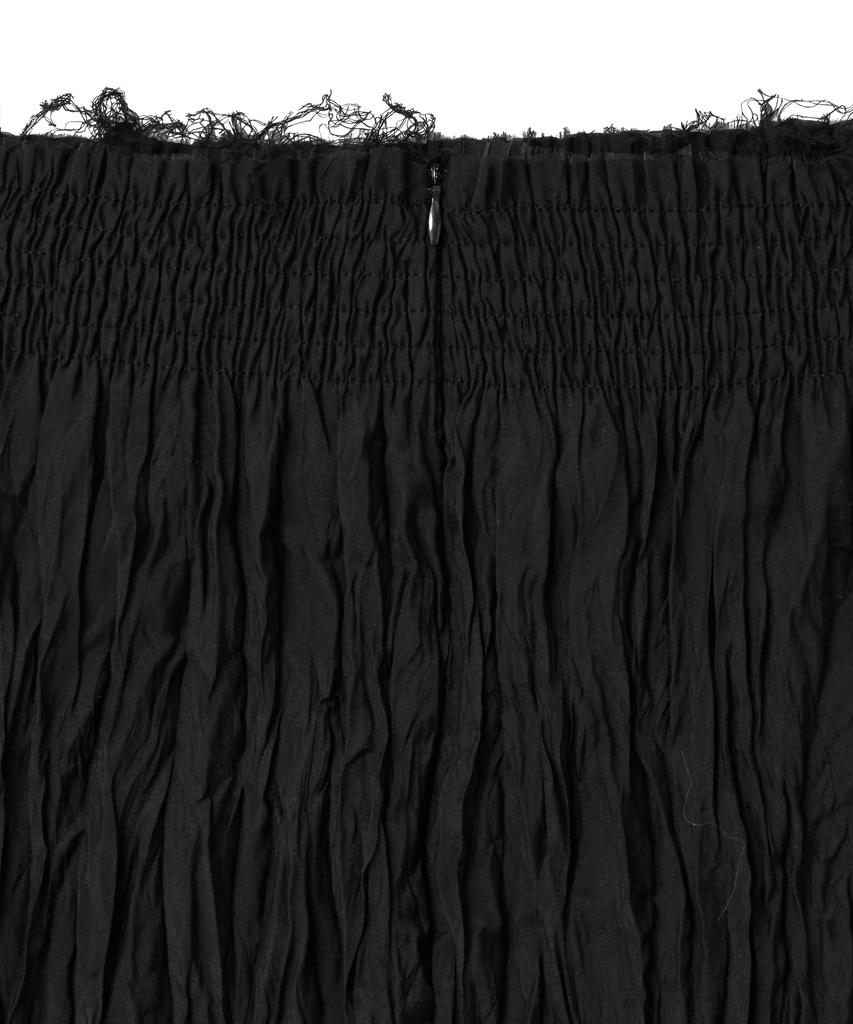 Noir For Woman Wrinkle Texture Long Skirt (Black)