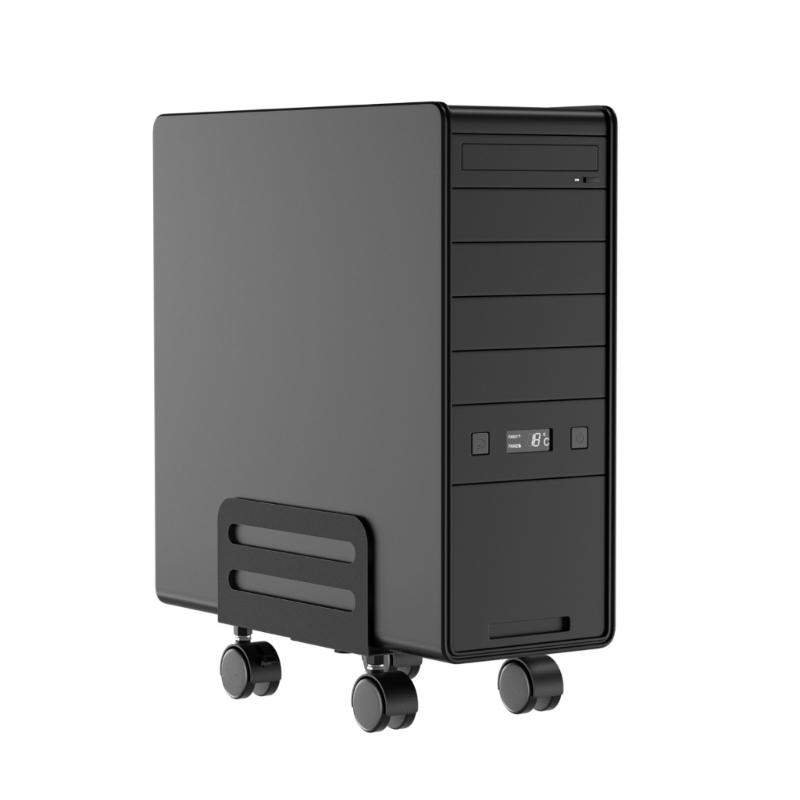 Heavy Duty Adjustable Computer Tower Stand Steel Rolling Cart With Locking Wheel For Most PC Case