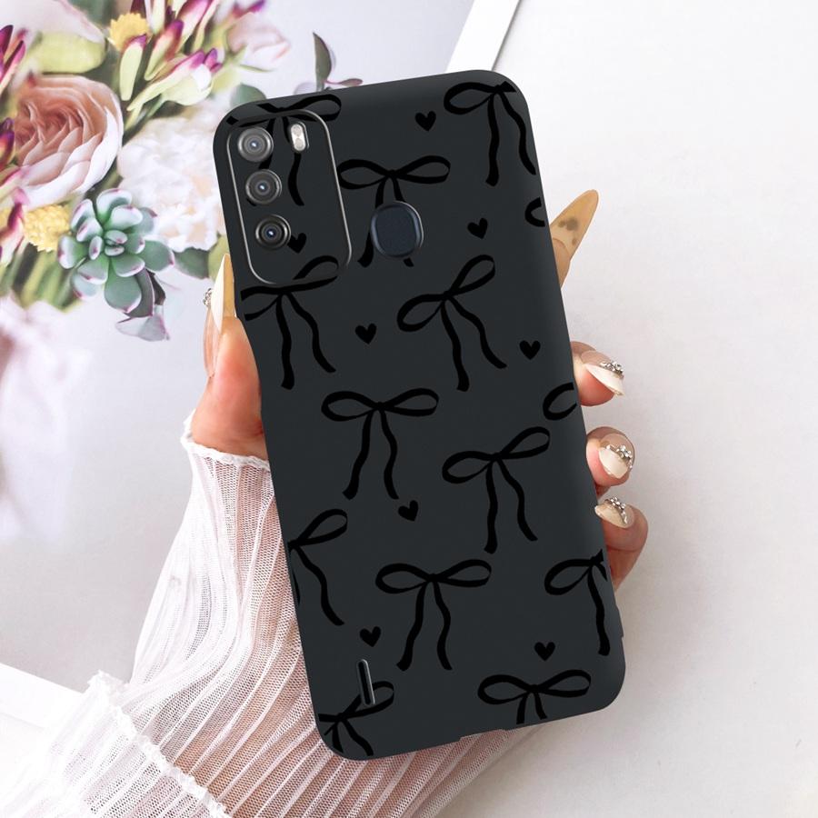 Case for Itel Vision 1 Pro Matte Soft Silicone Black butterfly  Shockproof Phone Bags For ItelS16 S 16 Vision1pro  Back Covers