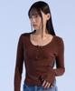 MOAA Seam Line Button Knit (Brown)