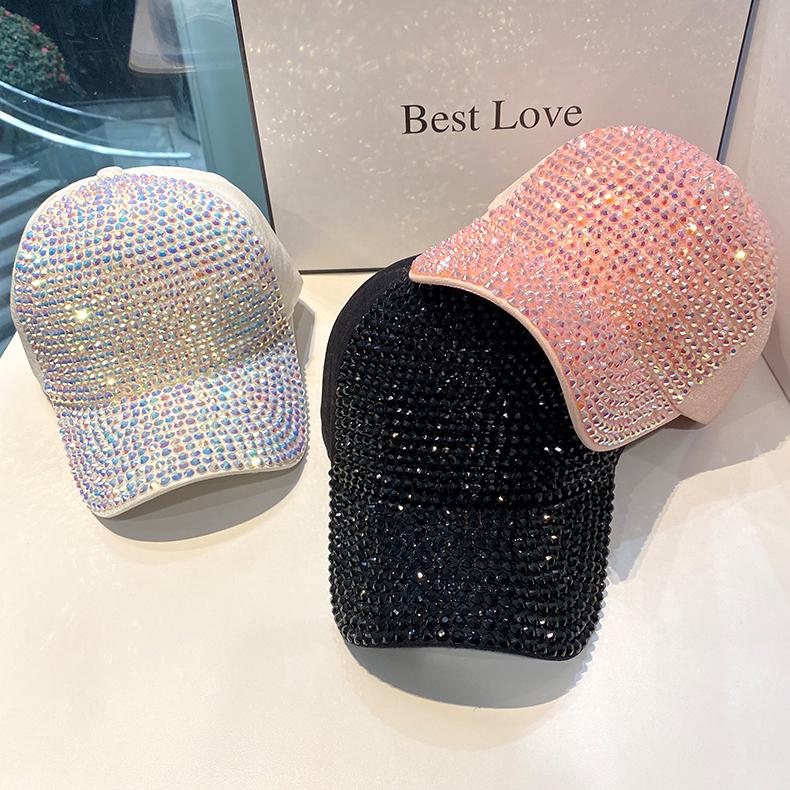 Summer Ladies Baseball Cap Korean Wild Spring and Autumn Rhinestone Caps Fashion Personality Street Highlights Hip-hop Hats KTB