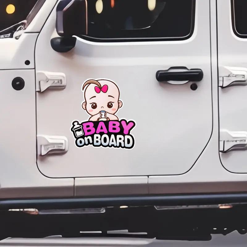 Süßes Mädchen Baby an Bord Autoaufkleber Cartoon Design Wasserdichte PVC-Aufkleber Fahrzeug-Sicherheitswarnschild für Autofenster