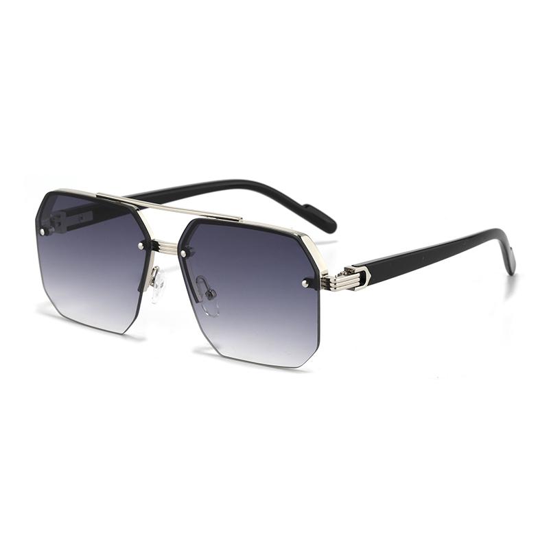 Protective Glasses Oversize Double Bridges Polygon Square Metal Sunglasses Fashion Gradient UV400 Trending Women Sun Glasses