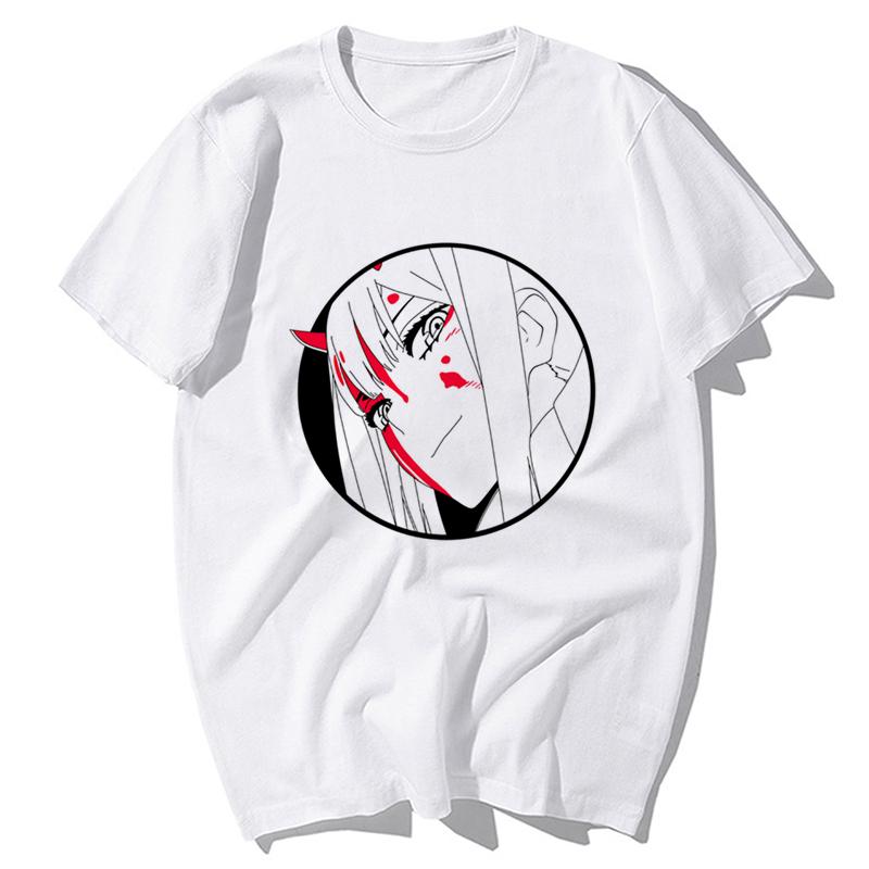 Darling In The Franxx Anime Vintage Tees Funny T Shirt Zero Two Hentai O Neck