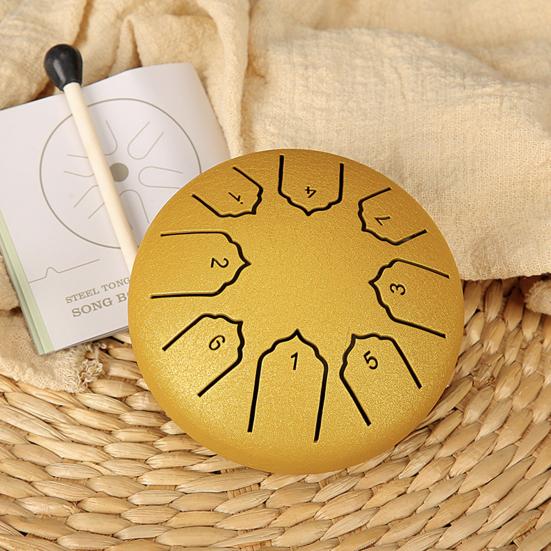 Rain Drum for Outside Garden 4 Inches 8 Notes Steel Tongue Drum Meditation Rain Chime Musical Instruments Mini Handpan