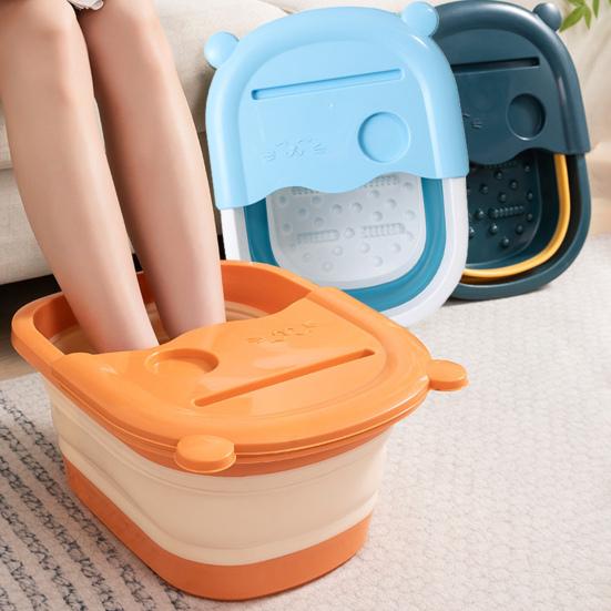 Bañera Plegable para Pies Ahorro de Espacio Tina Relajante para Pies Masajeador Contenedor Spa para Pies con Bolas de Masaje en el Fondo