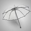Fashion Transparent Folding Women Rain Umbrella Thicken PVC Clear Hiking Men Black Umbrellas Outdoor Travel Wave Edge Parasols