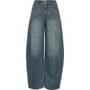 Women's 2025 Summer Distressed Mid-Rise Banana Wide-Leg Jeans