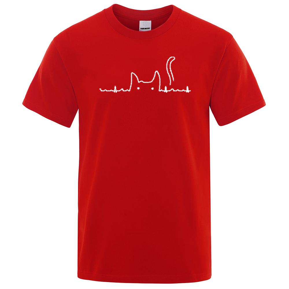 Cartoons Men Women T Shirts Cat Cute Pritned Cotton O-Neck T-shirt for Short Sleeve Top Tee Shirt Funny Clothing