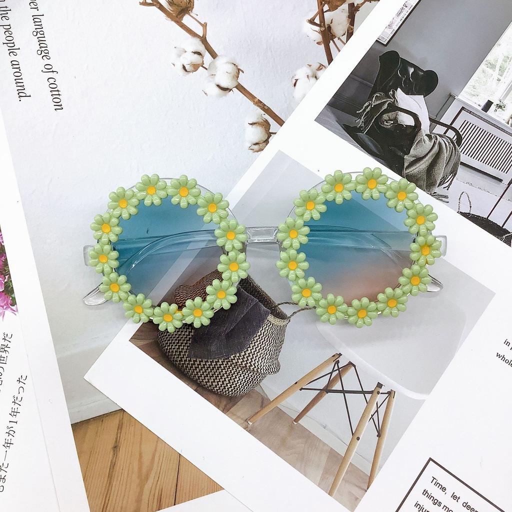 Flowers Cute Girls Sunglasses Sun Protection Uv Protection Children'S Sunglasses Wear Boys Glasses
