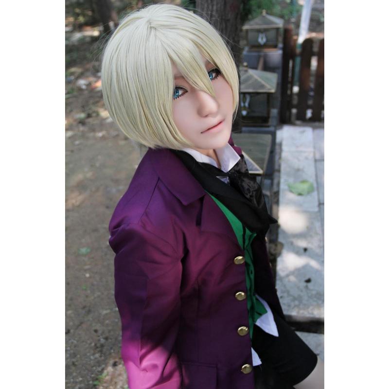 Anime Black Butler 2 Kuroshitsuji Alois Trancy Uniform Outfits Cosplay Costumes Full Set (Outer + Vest + Shirt + Shorts+Bow Tie)