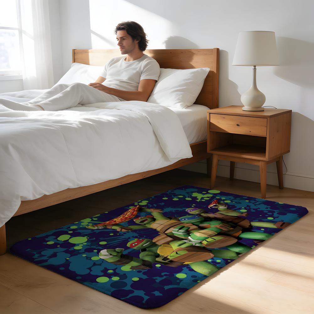 Floor Mat Soft Flannel Rug Non Slip Absorbent Mat for Bathroom Bedroom Home Decor Anime N Ninja T Turtles