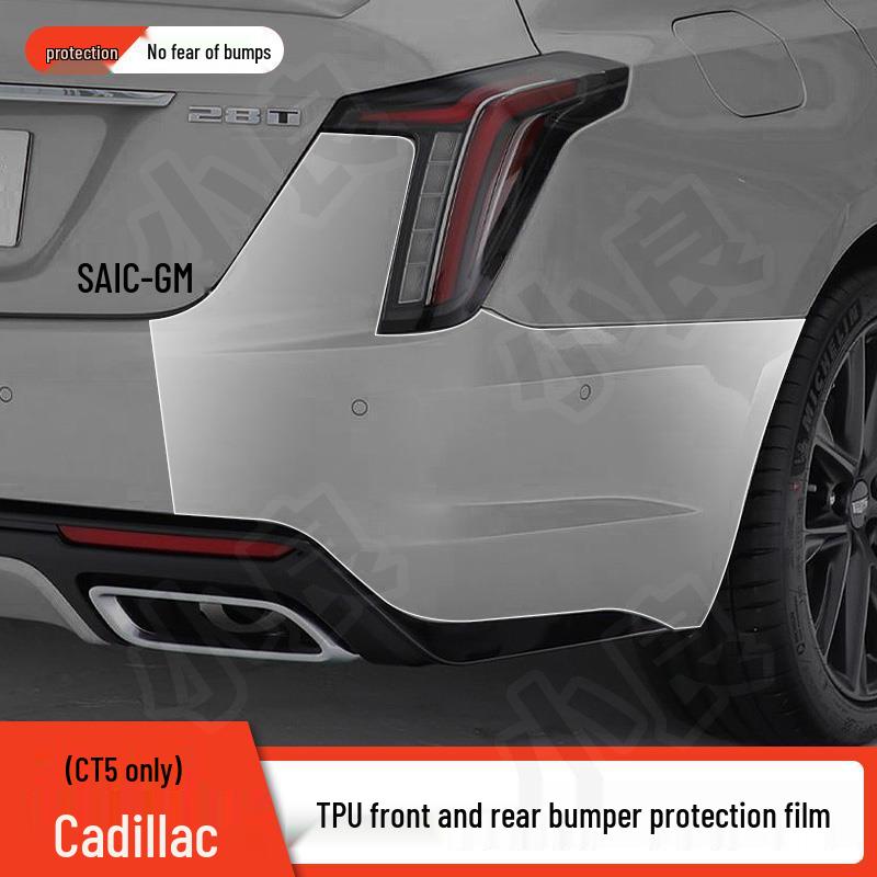 Cadillac CT5 Pre-Cut TPU Paint Protection Film for Front & Rear Bumpers - Transparent & Anti-Scratch